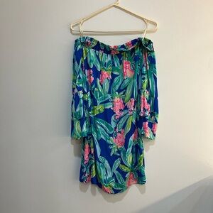 Lilly Pulitzer Colorful Smocked “Off The Shoulder” Dress